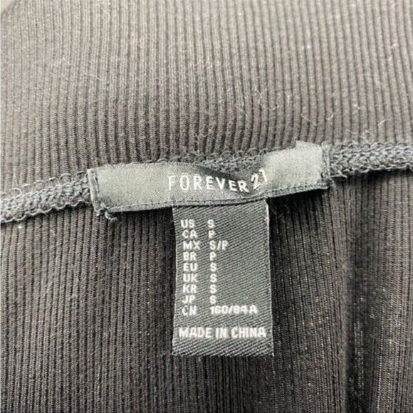 Forever 21 Black Off Shoulder Ribbed 3/4 Sleeves Dress Small - Picture 8 of 8